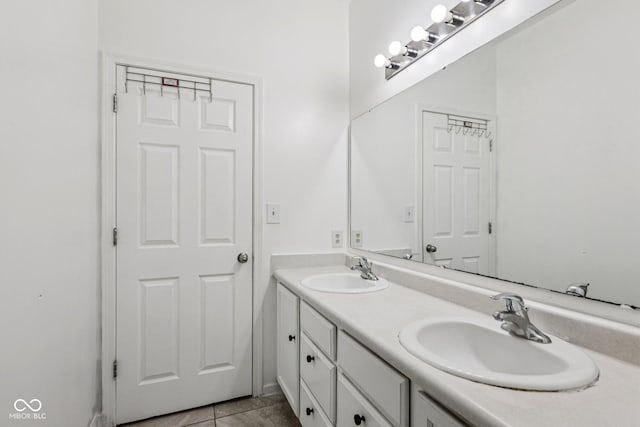 2302 Ashton Ln, Greenwood, IN 46143 - bathroom with double vanity and tile patterned floors
