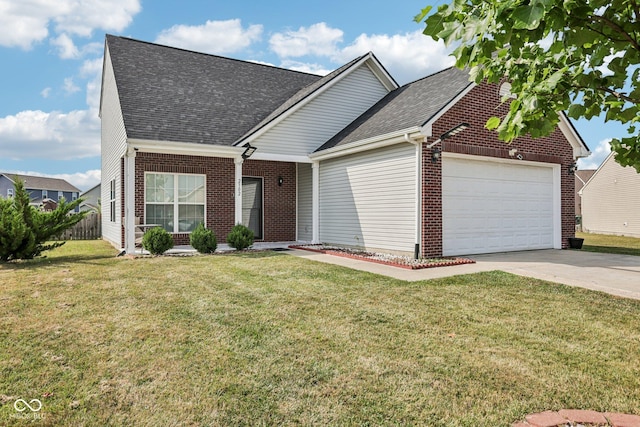 2302 Ashton Ln, Greenwood, IN 46143 - view of front of home featuring roof with shingles, brick siding, a garage, and driveway