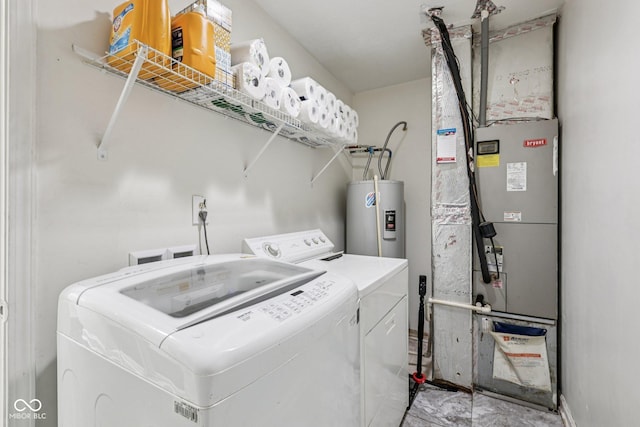 2302 Ashton Ln, Greenwood, IN 46143 - washroom featuring electric water heater and washing machine and dryer