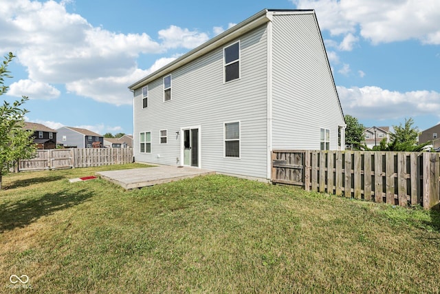 2302 Ashton Ln, Greenwood, IN 46143 - rear view of house featuring a fenced backyard, a residential view, and a patio