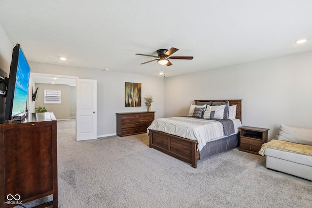 338 Limerick Ln, Pendleton, IN 46064 - carpeted bedroom with recessed lighting and ceiling fan