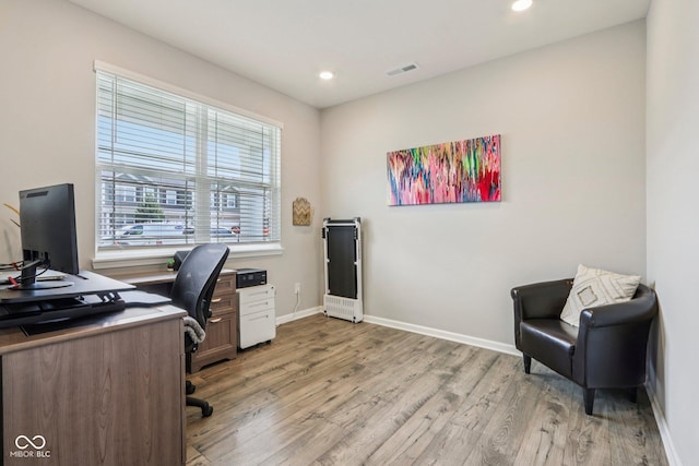 338 Limerick Ln, Pendleton, IN 46064 - office area featuring light wood-style floors and recessed lighting