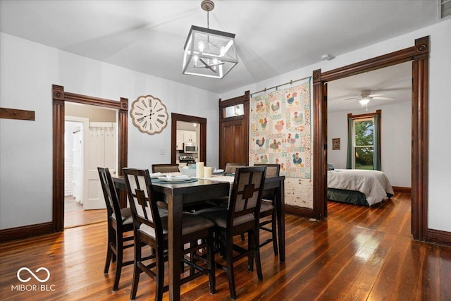 3160 S 50 E, Lebanon, IN 46052 - dining room featuring dark wood finished floors and baseboards
