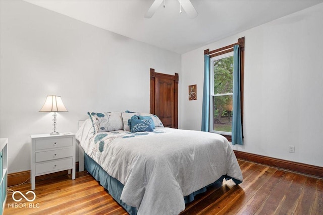 3160 S 50 E, Lebanon, IN 46052 - bedroom with hardwood / wood-style floors and a ceiling fan