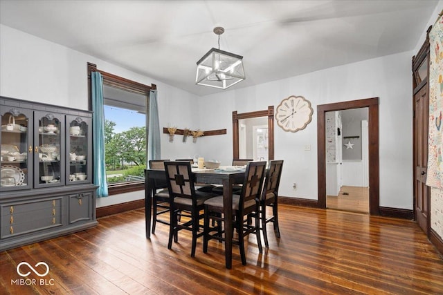 3160 S 50 E, Lebanon, IN 46052 - dining space with a chandelier and dark wood-style floors