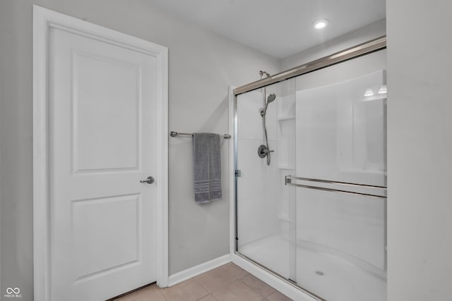 19174 Foley Dr, Westfield, IN 46074 - full bath featuring a shower stall, tile patterned floors, and recessed lighting