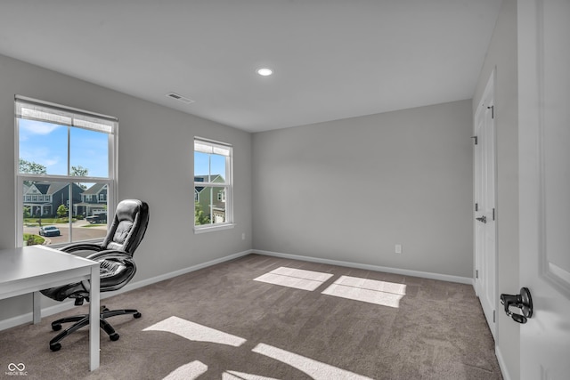 19174 Foley Dr, Westfield, IN 46074 - home office featuring carpet flooring and recessed lighting