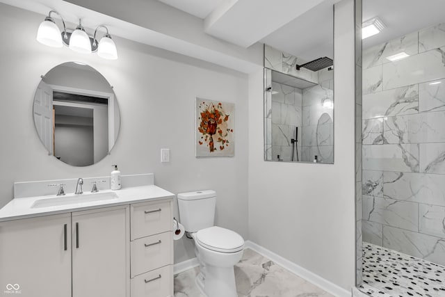 19174 Foley Dr, Westfield, IN 46074 - full bathroom with marble finish flooring, vanity, and a marble finish shower