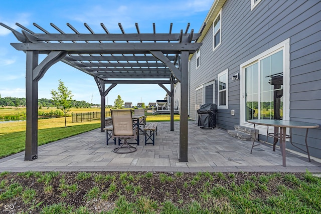 19174 Foley Dr, Westfield, IN 46074 - view of patio featuring grilling area, a pergola, and outdoor dining area