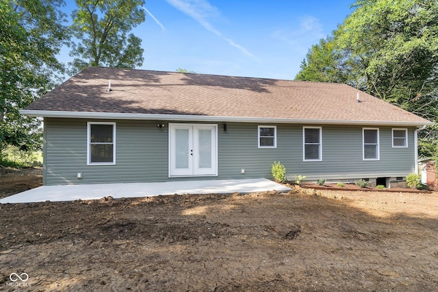 6530 W US Highway 50, North Vernon, IN 47265 - back of house with a patio, roof with shingles, and french doors
