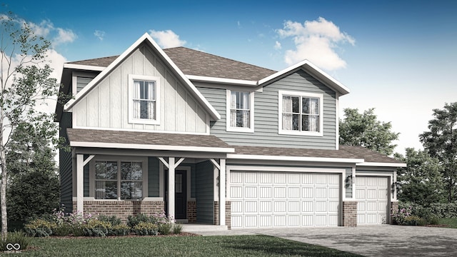 1123 Wessel Ln, Avon, IN 46123 - view of front of house with brick siding, an attached garage, driveway, and roof with shingles