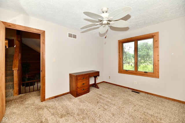 5202 Hill Valley Dr, Pittsboro, IN 46167 - carpeted empty room featuring a ceiling fan and a textured ceiling