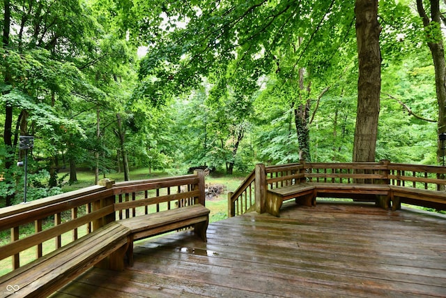 5202 Hill Valley Dr, Pittsboro, IN 46167 - wooden terrace with a view of trees
