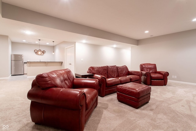 1434 Shootingstar Way, West Lafayette, IN 47906 - living room featuring light carpet and recessed lighting