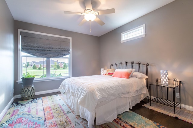 1434 Shootingstar Way, West Lafayette, IN 47906 - bedroom with hardwood / wood-style flooring and a ceiling fan