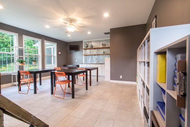 1434 Shootingstar Way, West Lafayette, IN 47906 - dining space with ceiling fan and recessed lighting