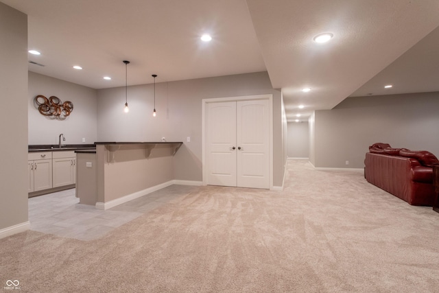 1434 Shootingstar Way, West Lafayette, IN 47906 - finished below grade area with light colored carpet and recessed lighting