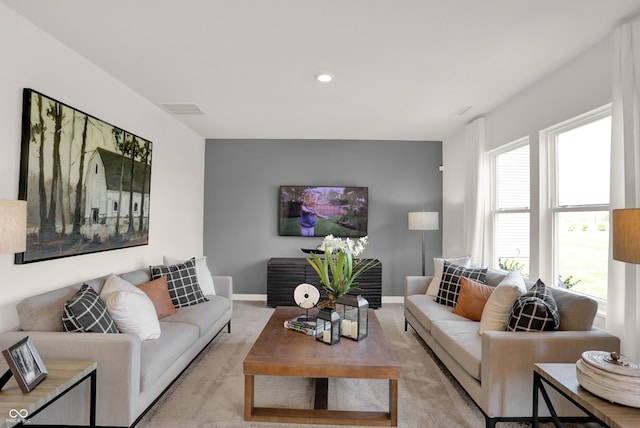 11920 Moorfield Ln, Indianapolis, IN 46235 - living room with light carpet and recessed lighting