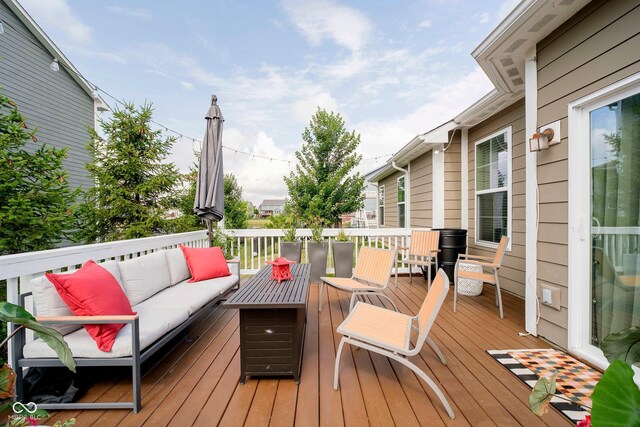 801 Oaklawn Dr, Westfield, IN 46074 - wooden deck featuring an outdoor living space