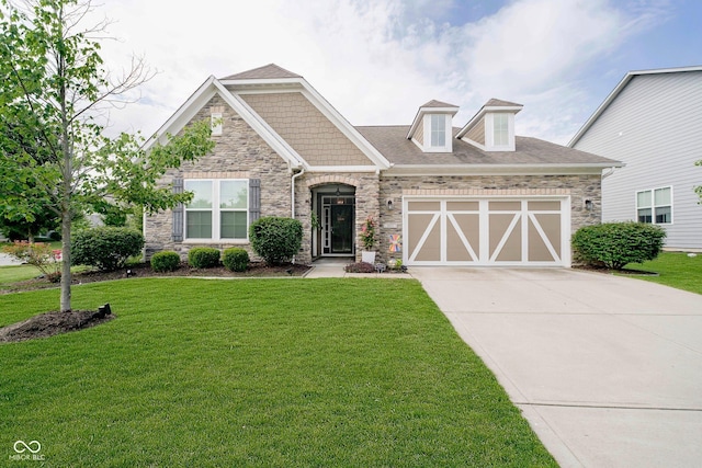 801 Oaklawn Dr, Westfield, IN 46074 - craftsman inspired home with stone siding, concrete driveway, an attached garage, and a front lawn