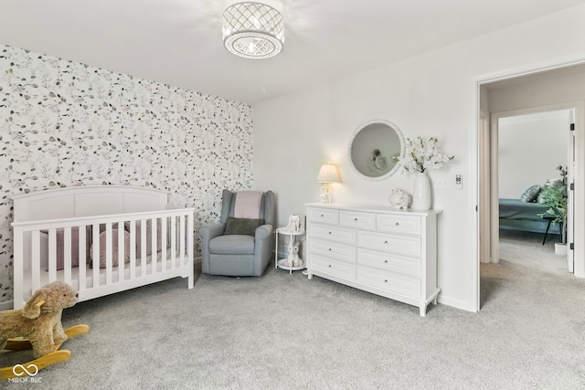 13644 Haven Cove Ln, Fishers, IN 46055 - bedroom with light carpet and a nursery area