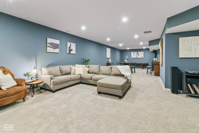 13644 Haven Cove Ln, Fishers, IN 46055 - carpeted living room with recessed lighting and baseboards