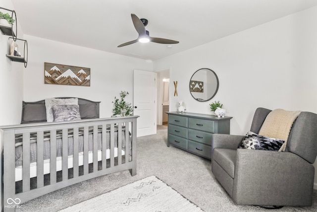 13644 Haven Cove Ln, Fishers, IN 46055 - bedroom featuring light colored carpet and a ceiling fan