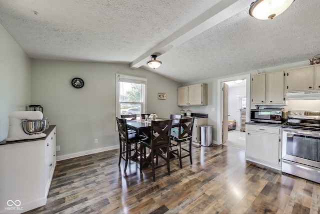 307 E Walnut St, Lebanon, IN 46052 - dining area with dark wood-type flooring and a textured ceiling