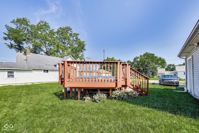 307 E Walnut St, Lebanon, IN 46052 - view of green lawn with a deck