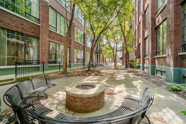 624 E Walnut St Unit 26, Indianapolis, IN 46204 - view of patio with an outdoor fire pit