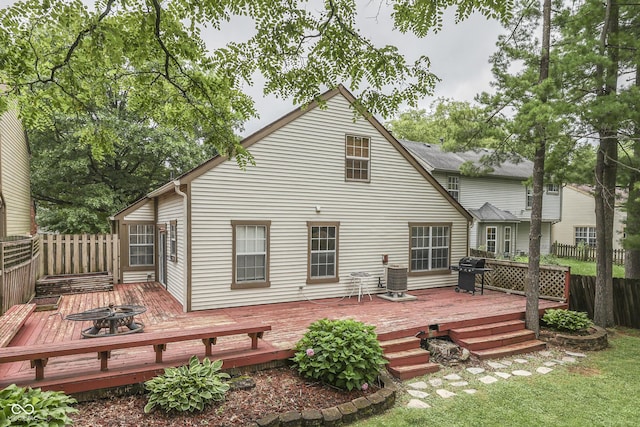 9676 Spruce Ln, Fishers, IN 46038 - back of property featuring a wooden deck
