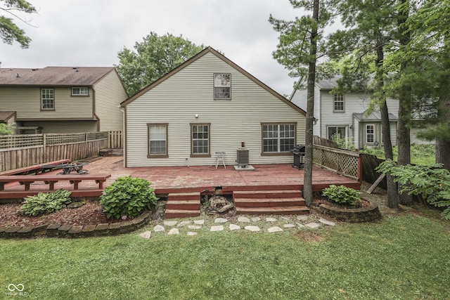 9676 Spruce Ln, Fishers, IN 46038 - rear view of property with a wooden deck