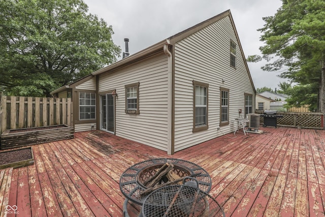 9676 Spruce Ln, Fishers, IN 46038 - deck featuring an outdoor fire pit and a grill