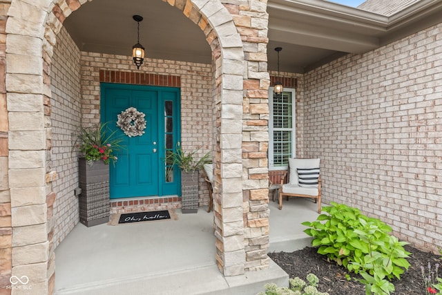 13816 Ambria Dr, Mccordsville, IN 46055 - entrance to property with brick siding and a porch