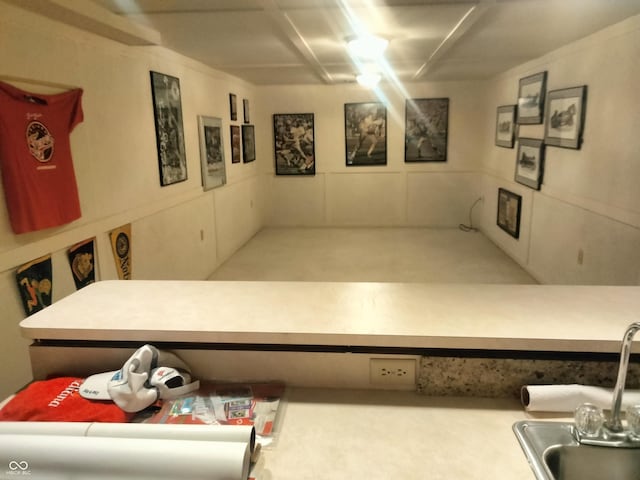 4008 Washington St, Columbus, IN 47203 - cinema with carpet floors and a sink