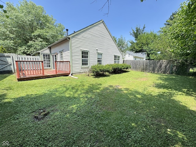9716 Spruce Ln, Fishers, IN 46038 - rear view of house with a deck and a fenced backyard