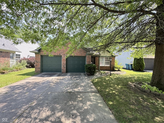 9716 Spruce Ln, Fishers, IN 46038 - view of front facade featuring brick siding, a front yard, and driveway