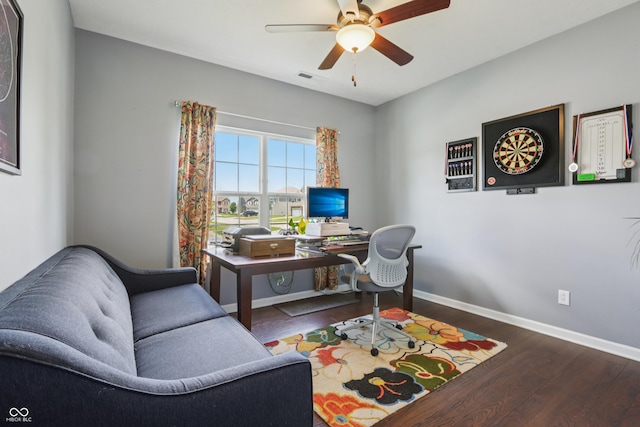 897 Sommersweet Run, Greenwood, IN 46143 - office space featuring wood finished floors and ceiling fan