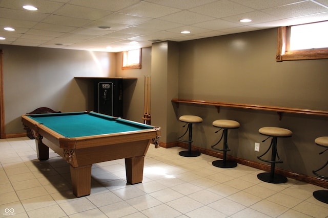 6022 S 550th Rd E, Franklin, IN 46131 - recreation room featuring a dry bar, healthy amount of natural light, billiards table, and recessed lighting