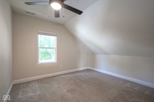 1409 Terrace Ave, Indianapolis, IN 46203 - bonus room featuring vaulted ceiling, carpet floors, and a ceiling fan