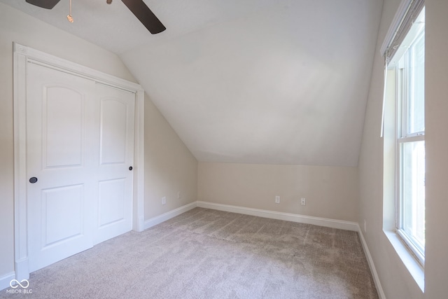 1409 Terrace Ave, Indianapolis, IN 46203 - bonus room with lofted ceiling, carpet, ceiling fan, and plenty of natural light