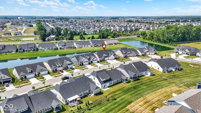 887 Tuxedo Dr, Westfield, IN 46074 - aerial perspective of suburban area featuring a large body of water