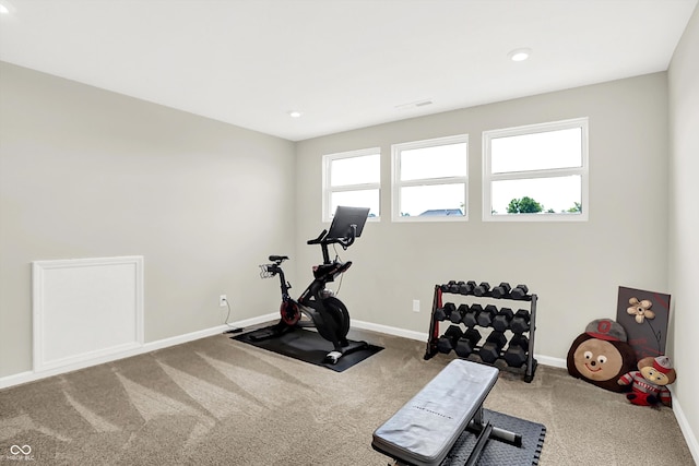 887 Tuxedo Dr, Westfield, IN 46074 - workout room featuring carpet and recessed lighting
