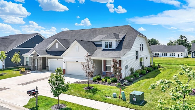 887 Tuxedo Dr, Westfield, IN 46074 - view of front of home featuring concrete driveway, an attached garage, and a front lawn