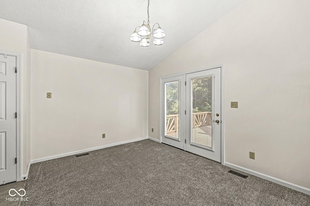 3772 Brill Rd, Indianapolis, IN 46227 - carpeted spare room with a chandelier and lofted ceiling
