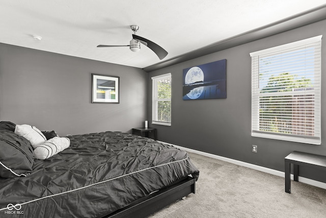 12384 Barnstone Ct, Fishers, IN 46037 - bedroom with carpet floors and a ceiling fan