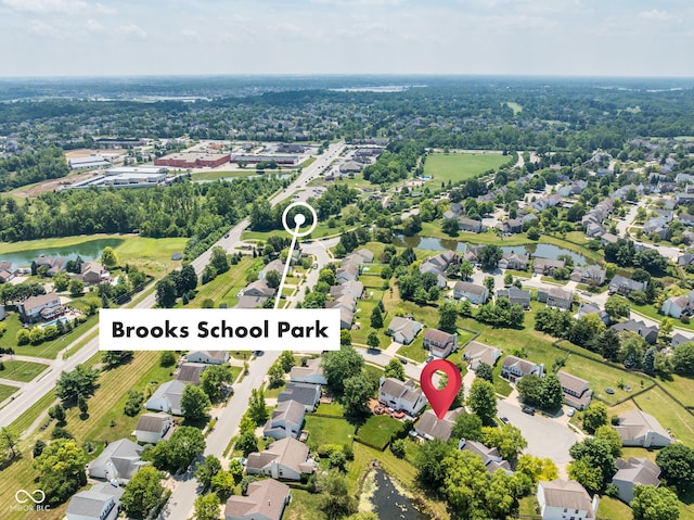 12384 Barnstone Ct, Fishers, IN 46037 - aerial perspective of suburban area featuring a nearby body of water