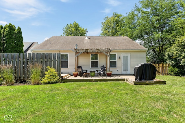 12384 Barnstone Ct, Fishers, IN 46037 - back of property with a pergola, roof with shingles, and a patio