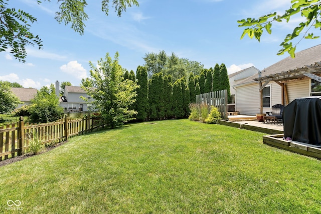 12384 Barnstone Ct, Fishers, IN 46037 - fenced backyard with a pergola and a patio