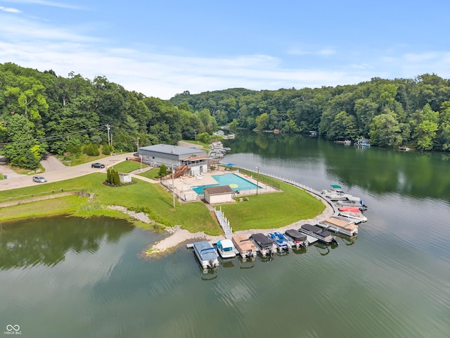 2591 S Glen Cv, Martinsville, IN 46151 - bird's eye view of a heavily wooded area and a nearby body of water